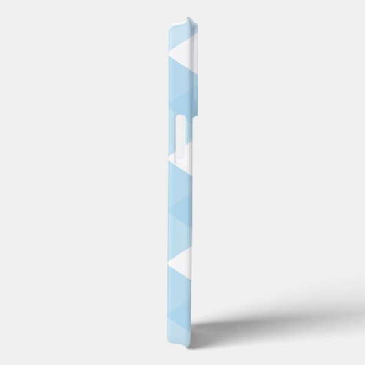 Modern Blue Buffalo Karo iPhone Case mit Name (Rückseite / Rechts)