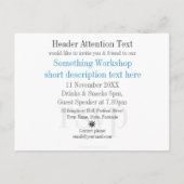 Modern Blue Business Workshop Einladungsvorlage Einladungspostkarte (Rückseite)