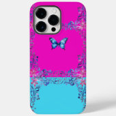 Modern Blue Butterfly Scroll iPhone 14 Pro MaxCase Case-Mate iPhone Hülle (Rückseite)