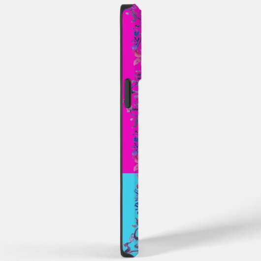 Modern Blue Butterfly Scroll iPhone 14 Pro MaxCase Case-Mate iPhone Hülle (Rückseite / Rechts)