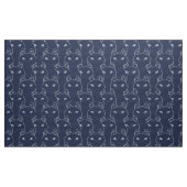 Modern Blue cat line art pattern Stoff (Yard (91,4 cm))