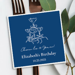 Modern Blue Cheers bis 30 Jahre Geburtstag Napkins Serviette
