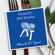 Modern Blue Cheers bis 30 Jahre Geburtstag Napkins