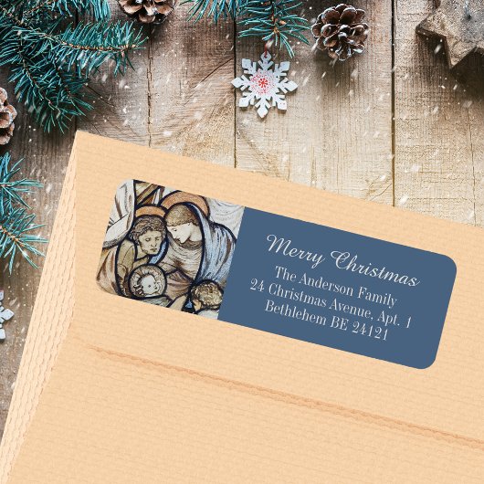 Modern Blue Christlich Merry Weihnachtskrippe