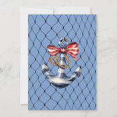 Modern Blue Christmas Boote & Anchors Frame Einladung (Rückseite)