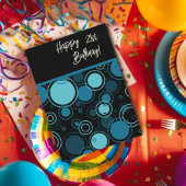 Modern Blue Circles Custom Age Birthday Card Karte