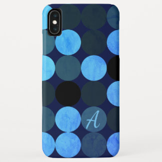 Modern Blue Circles & Monogram Case-Mate iPhone Hülle