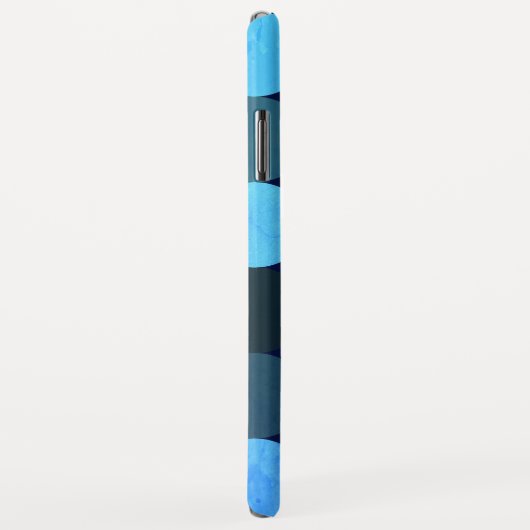 Modern Blue Circles & Monogram Case-Mate iPhone Hülle (Hinten/Rechts)