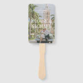 Modern Blue Citrus Script Wedding Ceremony Program Fächer (Vorderseite)