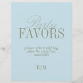 Modern Blue Citrus Wedding Favor Take One Sign (Vorderseite)
