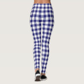 Modern Blue Classic Gingham Pattern Leggings (Rückseite)