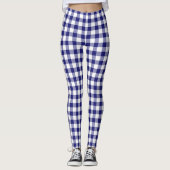 Modern Blue Classic Gingham Pattern Leggings (Vorderseite)