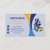 Modern Blue Cleaning Service Housekeeper Maid Visitenkarte (Rückseite)
