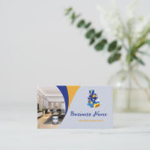 Modern Blue Cleaning Service Housekeeper Maid Visitenkarte (Stehend Vorderseite)