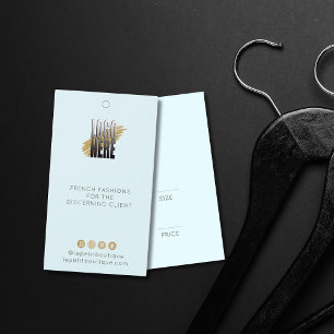 Modern Blue Clothing Price Tag with logo