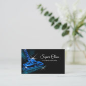 Modern Blue Commercial House Cleaning Service Visitenkarte (Stehend Vorderseite)