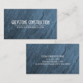 Modern Blue Construction Business Card Visitenkarte (Vorne/Hinten)