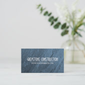 Modern Blue Construction Business Card Visitenkarte (Stehend Vorderseite)