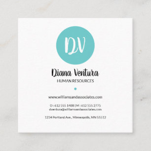 Modern Blue & Coral Color Muster Business Card Quadratische Visitenkarte
