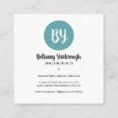 Modern Blue, Coral & Yellow Blätter Business Card Quadratische Visitenkarte (Vorderseite)