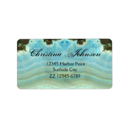 Modern Blue Cream Gemstone Sweet 16 Geburtstag Adressaufkleber