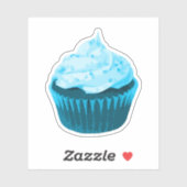 Modern Blue Cupcake Aufkleber (Blatt)
