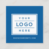 Modern Blue Custom Business Logo Quadratische Visitenkarte (Vorderseite)