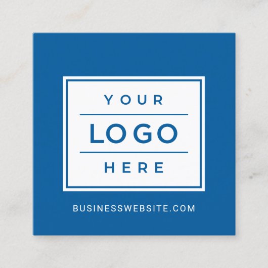 Modern Blue Custom Business Logo Quadratische Visitenkarte (Vorderseite)