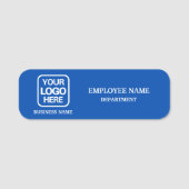 Modern Blue Custom Business Name Tag Namensschild (Vorderseite)