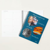 Modern Blue Custom Photo Collage Planner Goals Planer (Anzeige)