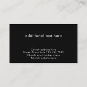 Modern Blue Custom Text Christian Church Pastor Visitenkarte (Rückseite)