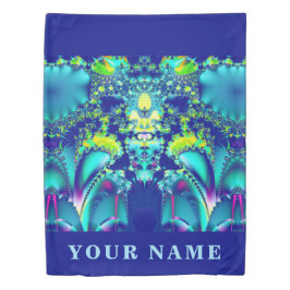 Modern Blue Cyan Green Fraktal mit Namen