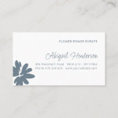 Modern Blue Daisy Blume Design Business Card Visitenkarte (Rückseite)