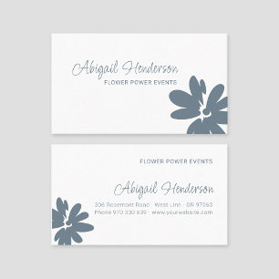 Modern Blue Daisy Blume Design Business Card Visitenkarte
