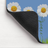 Modern Blue Daisy Floral Danke Typografie Mousepad (Ecke)