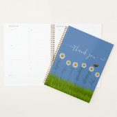 Modern Blue Daisy Floral Danke Typografie Planer (Anzeige)