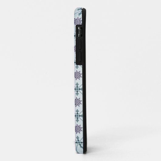Modern Blue Damask iPhone Case (Hinten/Links)