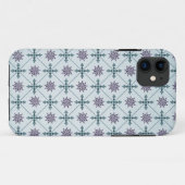 Modern Blue Damask iPhone Case (Rückseite (Horizontal))
