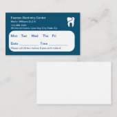 Modern Blue Dentist Office Terminals Karten (Vorne/Hinten)