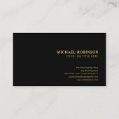 Modern Blue Diamond Muster Gold Lines | Schwarz Visitenkarte (Rückseite)