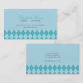 Modern Blue Diamond Muster Visitenkarte (Vorne/Hinten)