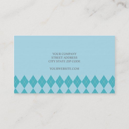 Modern Blue Diamond Muster Visitenkarte (Rückseite)