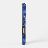 Modern Blue Diamond Studentenmonogramm iPhone Hülle (Rechte Seite)