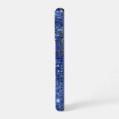 Modern Blue Diamond Studentenmonogramm iPhone Hülle (Linke Seite)