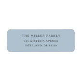 Modern Blue Elegant Family Name Return Address (Vorne)