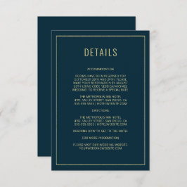 Modern Blue Elegante Einfache Hochzeitskarte Einladung