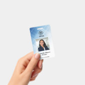Modern Blue Employee Foto ID Ausweis (Handheld)