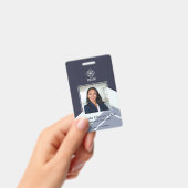 Modern Blue Employee Foto ID Ausweis (Handheld)