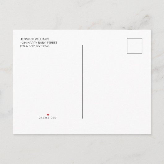 Modern Blue Es ist eine Baby Boy Dusche Einladung (Rückseite)