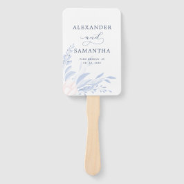 Modern Blue Eucalyptus Greenery Succulent Wedding Fächer